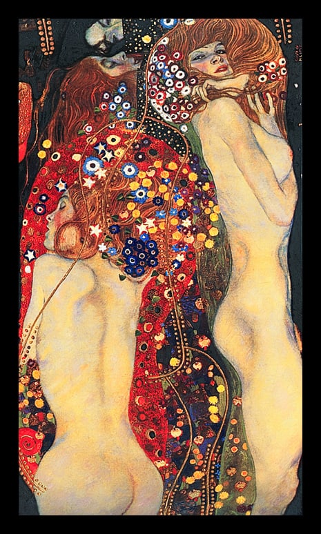 Gustav Klimt (Austrian 1862-1918)Water Serpents II on canvas Hand embellished Limited Edition: Gustav Klimt (Austrian 1862-1918) Limited Edition ink on canvas Water Serpents II. Hand embellished oil. The signature is in the plate. Includes certificate of authenticity. Approx 5 long. Custom fram