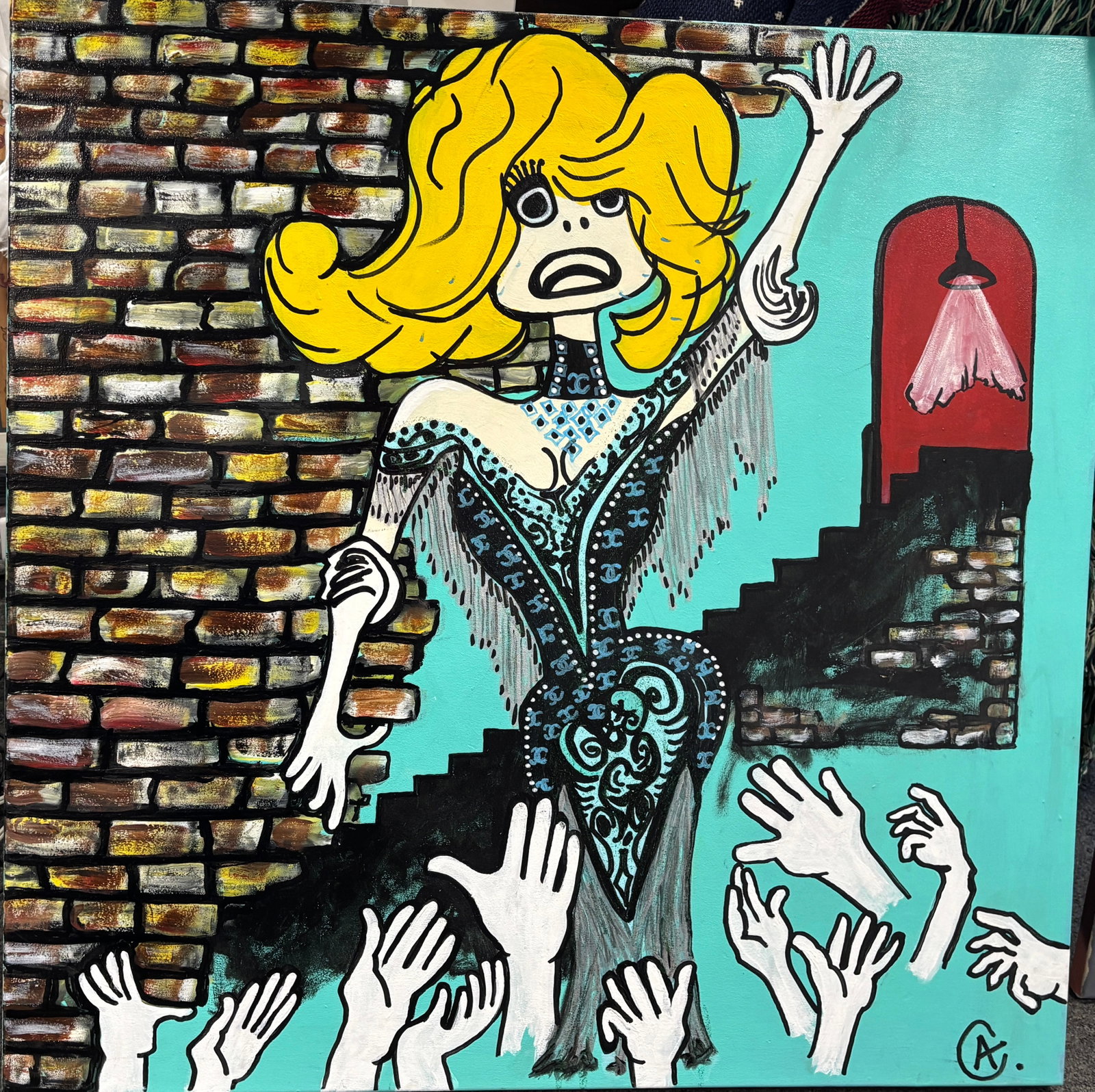 Original Painting on canvas by Art Chorny (American - Ukranian 1965): Original Painting on canvas by Art Chorny (American - Ukranian 1965)Original Painting on canvas by Art Chorny Approx 30x30 inches One of a kind original Hand signed by the Artist and includes certific