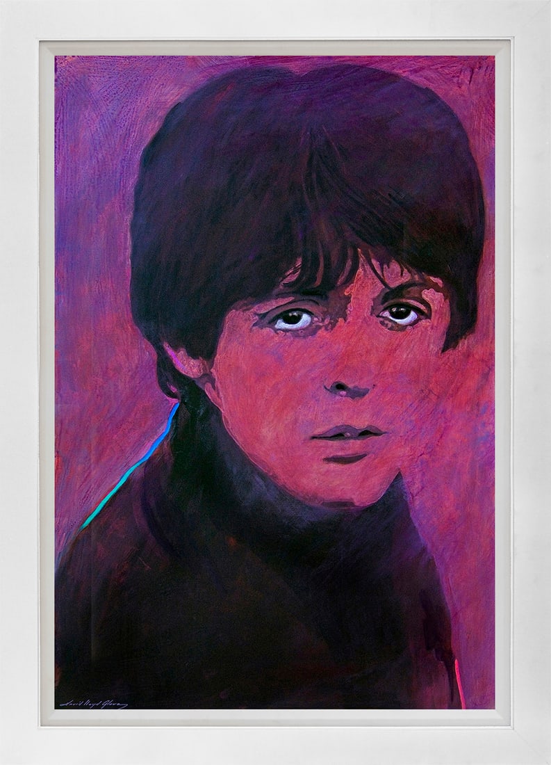 David Lloyd Glover (American 1949) Hand Embellished Painting canvas Limited Edition of 8 on canvas: Paul McCartney Hand Embellished Painting on canvas by David Lloyd Glover Hand signed by the artist. On canvas image size. Approx image size 18x24 inches Custom framed and includes certificate. This wo