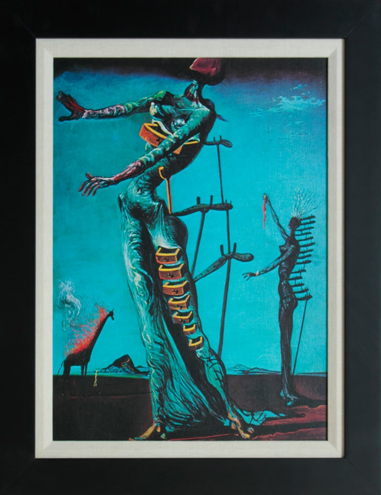 Salvador Dali (Spanish 1904-1989) Limited Edition Woamn with Drawers on canvas: ***AMAZING SALVADOR DALI **|**|** Salvador Dali Limited Edition Lithograph Woman with Drawers Approx 24x30 inches. Dalis signature is in the plate. Includes certificate of authenticity. Custom framed.