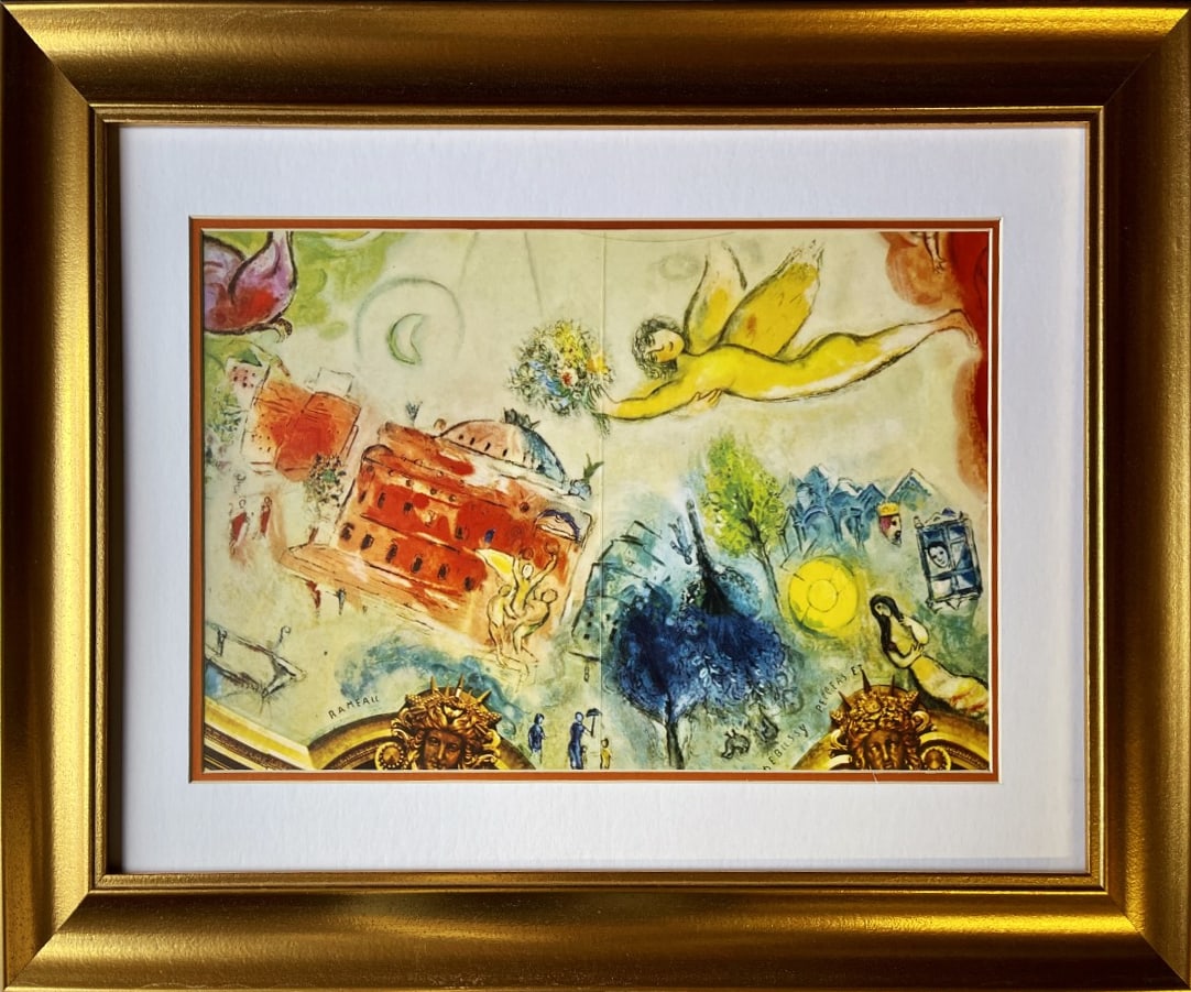 Marc Chagall (Russian-French 1887-1985) Hand signed Lithograph from 1977: Marc Chagall (Russian-French 1887-1985) Hand signed Lithograph from 1977Marc Chagall Hand signed Lithograph. from 1975. Approx 24x28 inches. Professionally framed. Includes Certificate of Authenticity