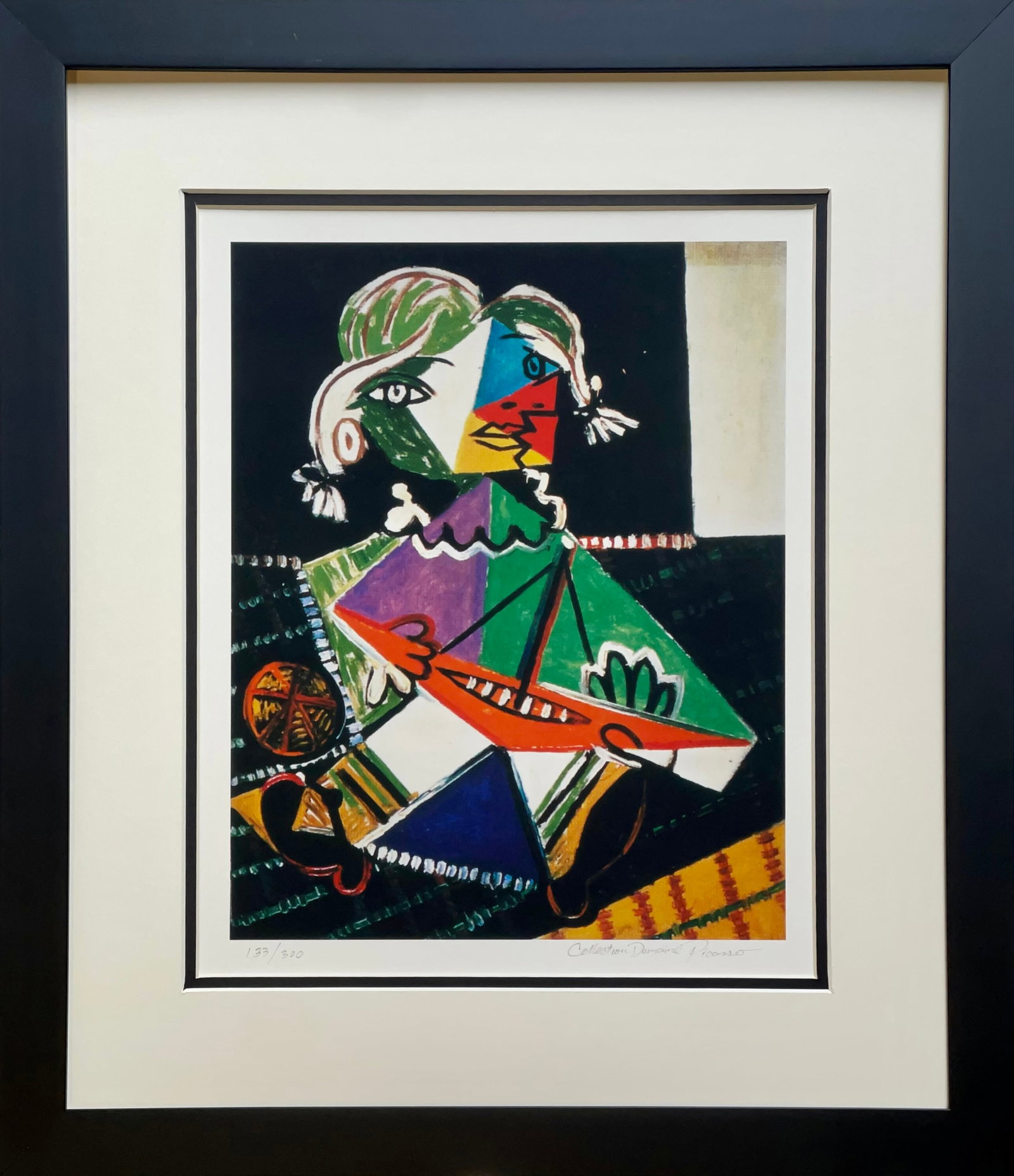 Pablo Picasso (Spanish 1881-1973) Limited Edition Collection Domaine Lithograph: Pablo Picasso (Spanish 1881-1973) Limited edition Lithograph. Custom framed. Estate signed. From the Collection Domaine Picasso. Includes Certificate of Authenticity. Approx. 24x28. Art Artwork Artist