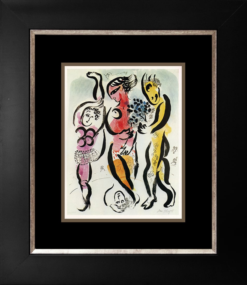 Marc Chagall (Russian-French 1887-1985) Marc Chagall Lithograph from 1969: Marc Chagall (Russian-French 1887-1985) Chagall color plate lithograph from 1969. Approx 24x20 inches and includes certificate. Custom framed. Art Artwork Artist.