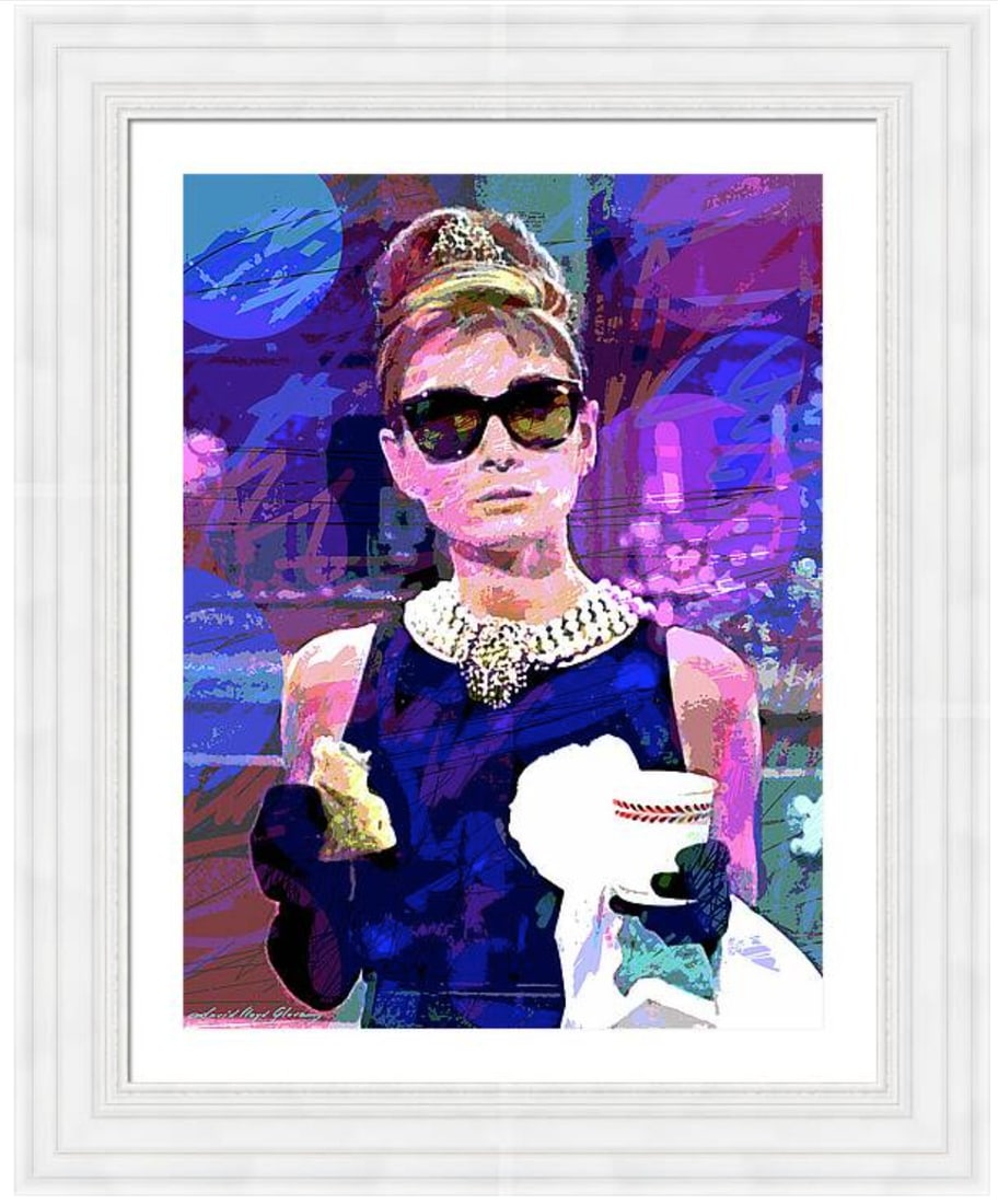 Audrey Hepburn Original Mixed Media Painting on canvas by David Glover (American 1949) (1 of 1)
