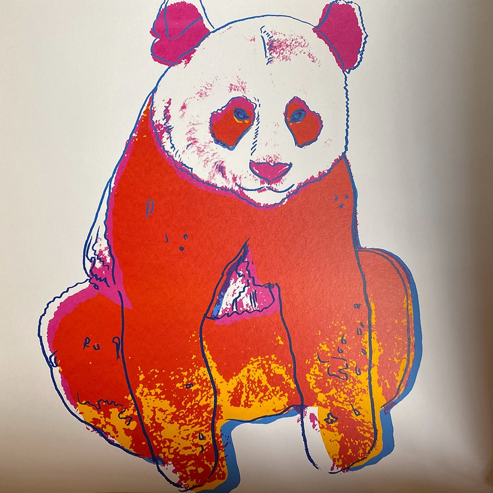 Andy Warhol (American, 1928-1987) Screenprint. Giant Panda 1983 from the Endangered Species Suite: Andy Warhol (American, 1928-1987) Screenprint. Giant Panda 1983 from the Endangered Species Suite SerigraphAndy Warhol Giant Panda. Serigraph Screenprint and Colophon. 1983. 38x38 inches Approx. Inclu