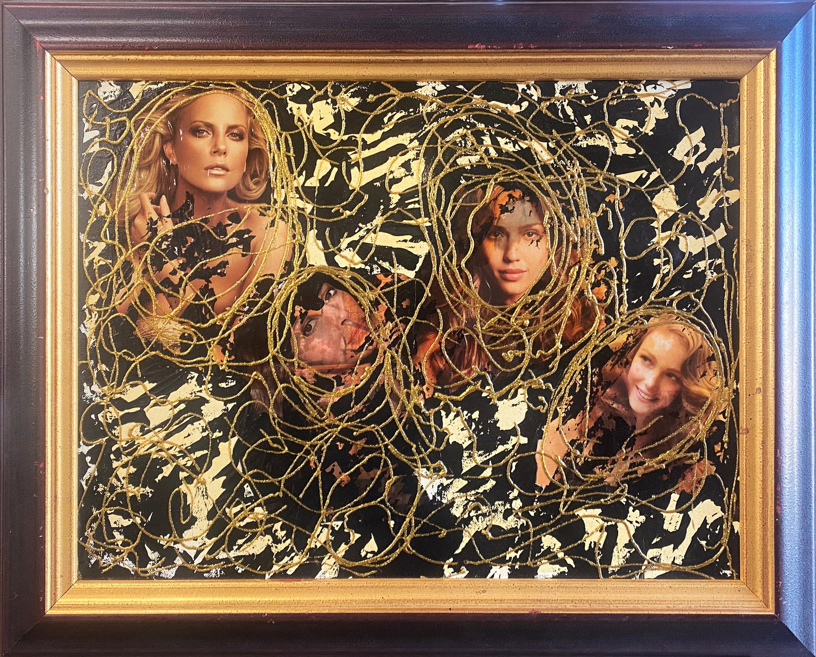 William Verdult (Dutch 1939-2016) original oil with collage on canvas (1 of 1)