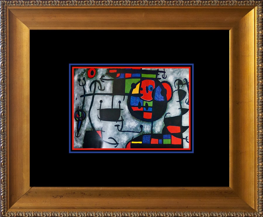 Joan Miro (Spanish 1893-1983) Lithograph from 1972: Joan Miro (Spanish 1893-1983) Joan Miro Lithograph 1972 Paris. The signature is in the plate. Approx 24x20 inches professionally framed. Includes Documentation Art Artwork Artist.