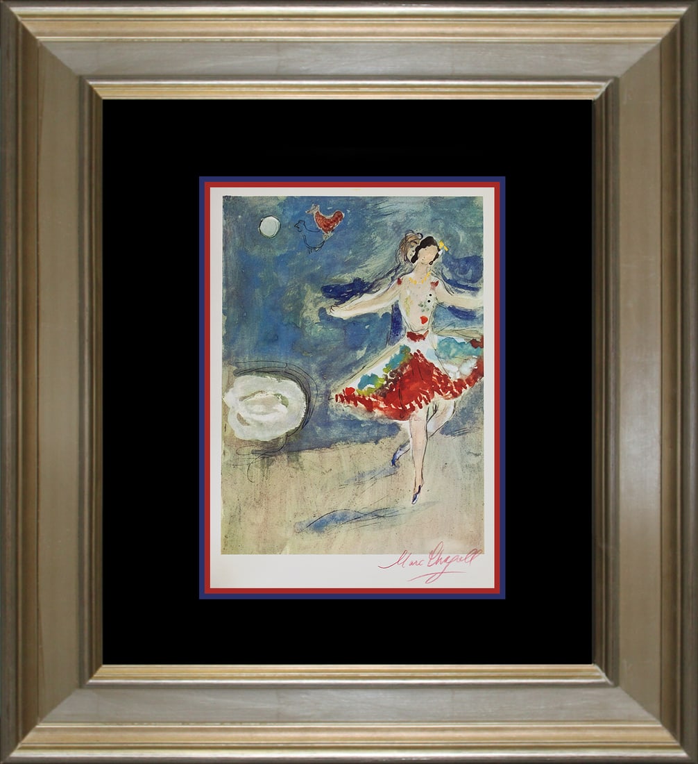 Marc Chagall (Russian-French 1887-1985) Hand Signed Lithograph 1969 Ballet: Marc Chagall (Russian-French 1887-1985) Hand Signed Lithograph 1969 BalletMarc Chagall lithograph hand signed by the artist. 1969 Ballet pieces. Approx 20x24 inches. Professionally framed. Includes ce