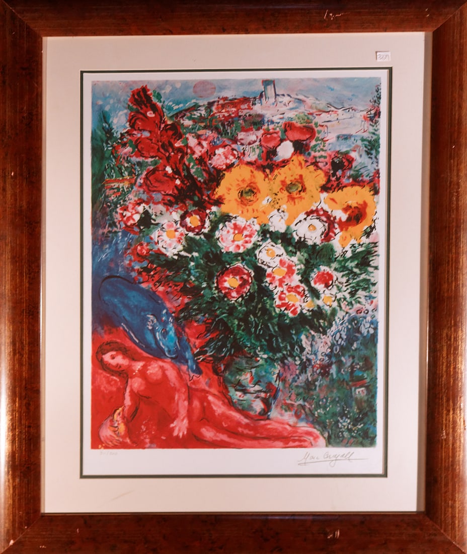 Marc Chagall (Russian-French 1887-1985) Limited Edition lithograph: Marc Chagall (Russian-French 1887-1985) Limited Edition lithographMarc Chagall. Limited edition Lithograph. The signature is in the plate. Numbered edition. Professionally framed. Includes Certificate