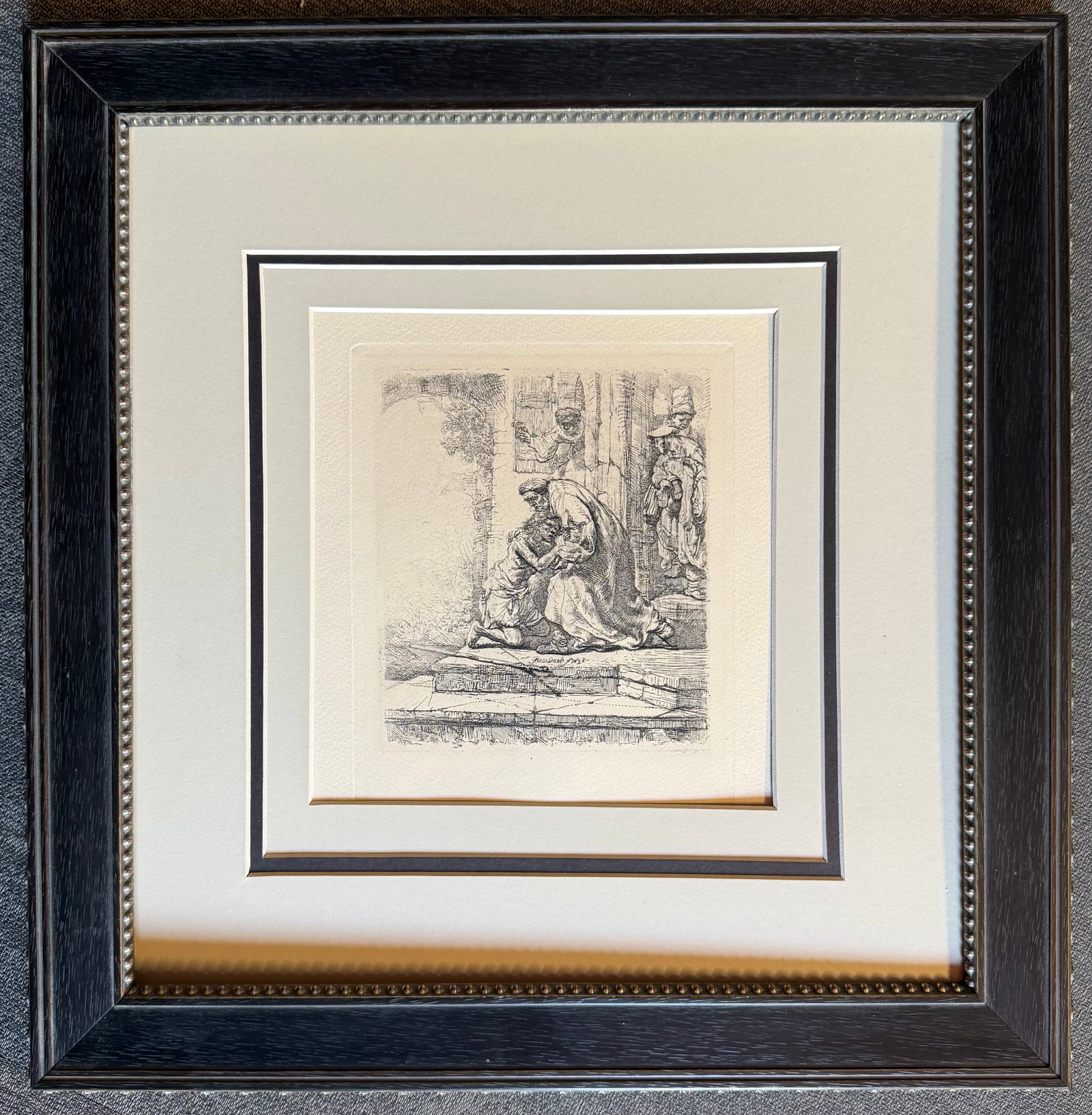 Rembrandt (Dutch, 1606-1669) Etching from the original copper plates created by Amand Durand: Rembrandt (Dutch, 1606-1669) Etching from the original copper plates created by Amand Durand From the Vollard Collection. Approx 15x13 inches image size. Includes certificate and is custom framed.