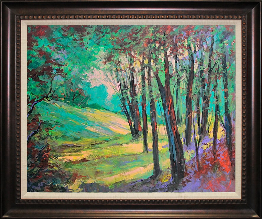 Michael Schofield (American 1947) Original Painting on canvas Michael Schofield landscape: Michael Schofield (American 1947) Original Painting on canvas. Approx 30x40 inches. One of a kind. Hand signed by the artist. Custom framed. Includes certificate of authenticity. This work was purchas