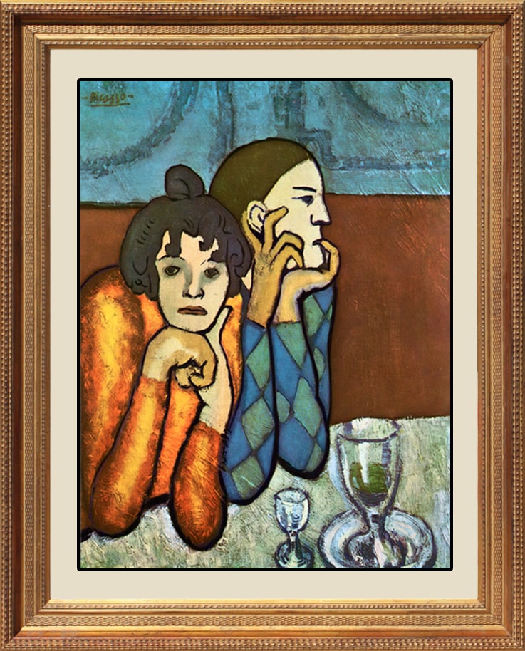Pablo Picasso (Spanish 1881-1973) Harlequin and Companion Limited Edition by Pablo Picasso (Spanish: Pablo Picasso (Spanish 1881-1973) Harlequin and Companion Limited Edition by Pablo Picasso (Spanish 1881-1973) REMARKABLE PABLO PICASSO. Approx 26 x 32. Limited Edition Lithograph Collection Domaine P