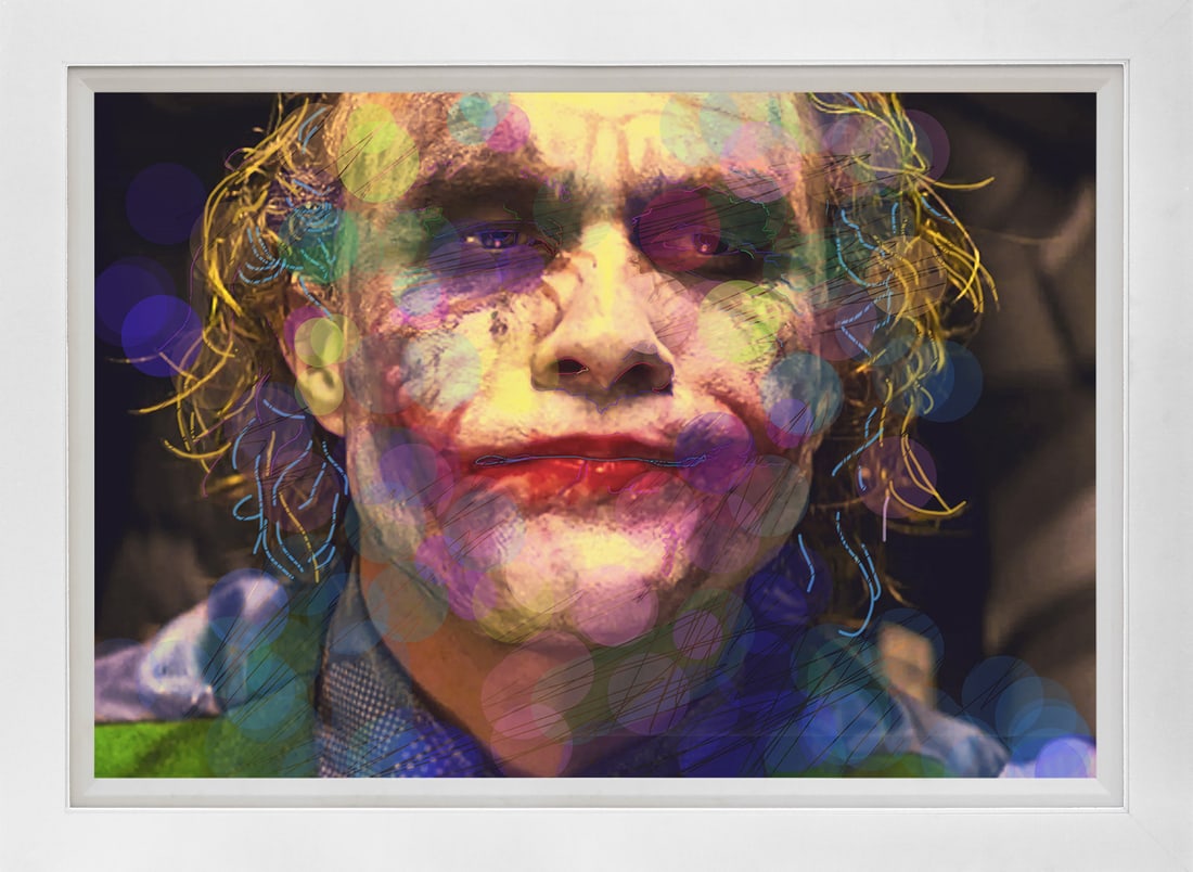 David Lloyd Glover (American 1949) Original Mixed Media Painting on canvas The Joker by David Lloyd: Mixed media on canvas by David Lloyd Glover Hand signed by the artist. Approx image size 18x24 inches. Custom framed and includes certificate. This work was purchased directly from the artist. Art Art