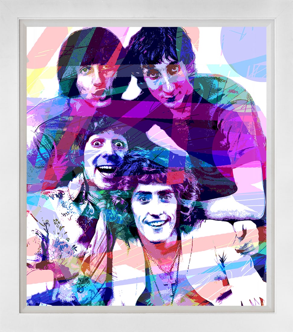 David Lloyd Glover (American 1949) The Who by David Lloyd Glover Mixed Media Original Painting on: Mixed Media Original David Lloyd Glover. Mixed media on canvas by David Lloyd Glover. One of a kind. Hand signed by the artist. On canvas Approx image size 18x24 inches. Custom framed and includes cer