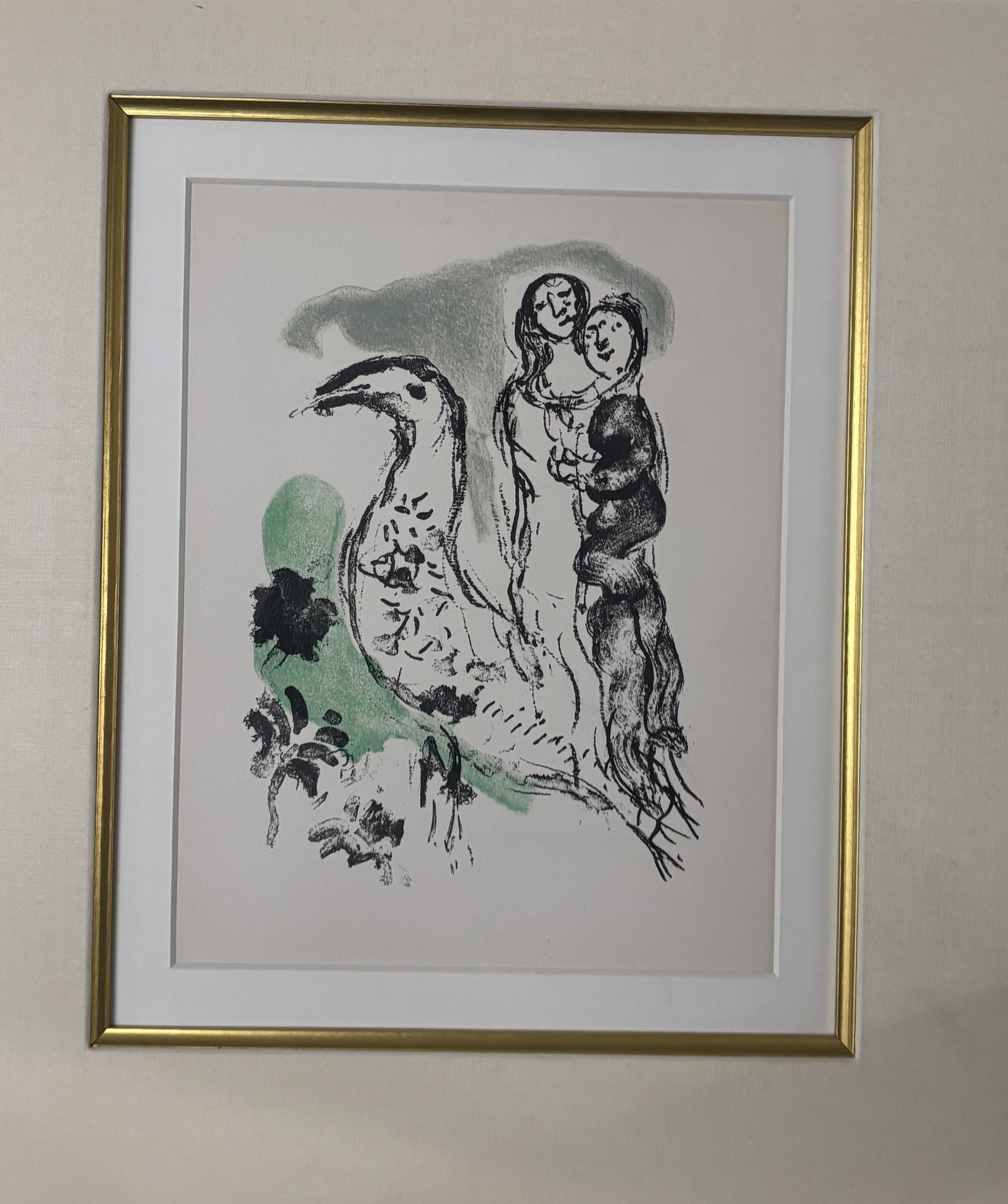 Marc Chagall (Russian-French 1887-1985) Original Lithograph 1969: Marc Chagall (Russian-French 1887-1985) Original Lithograph 1969 Marc Chagall Original Lithograph Frontispice Lament of the Trade Winds 1969 Approx 15x14 inches image size Custom framed Includes docum
