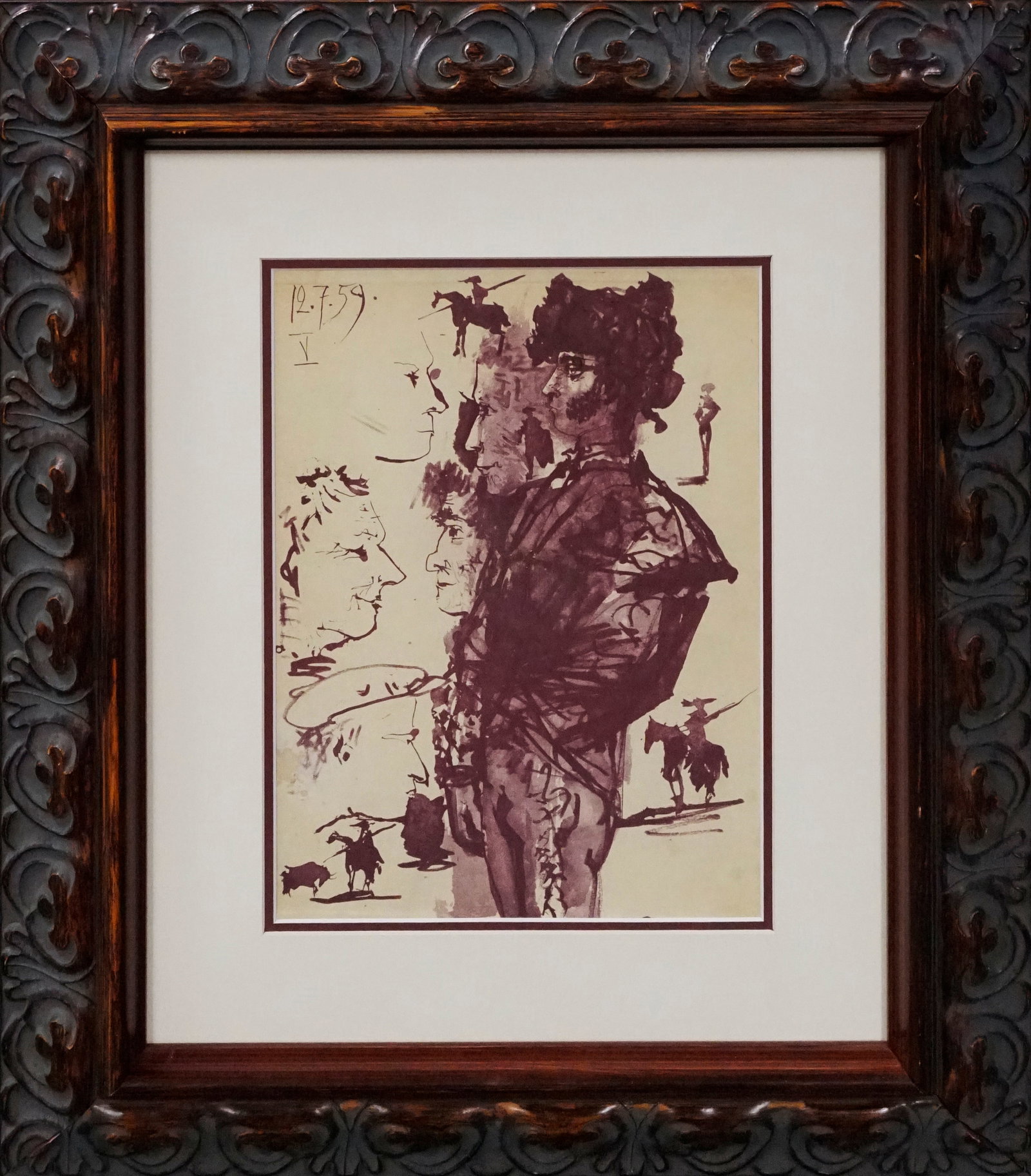 Pablo Picasso (Spanish 1881-1973) Limited Release Lithograph: Pablo Picasso (Spanish 1881-1973) Lithograph from 1970. Approx 24 x 20 inches. Custom framed. Includes documentation Art Artwork Artist.