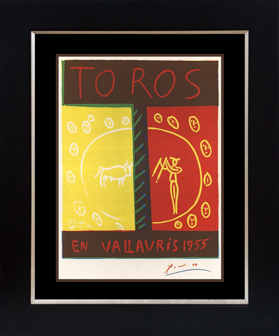 Pablo Picasso (Spanish 1881-1973) Color Plate Lithograph after Picasso: Pablo Picasso (Spanish 1881-1973) Color Plate LIthograph Approx 20x24 inches custom framed Includes certificate. Art Artwork Artist.
