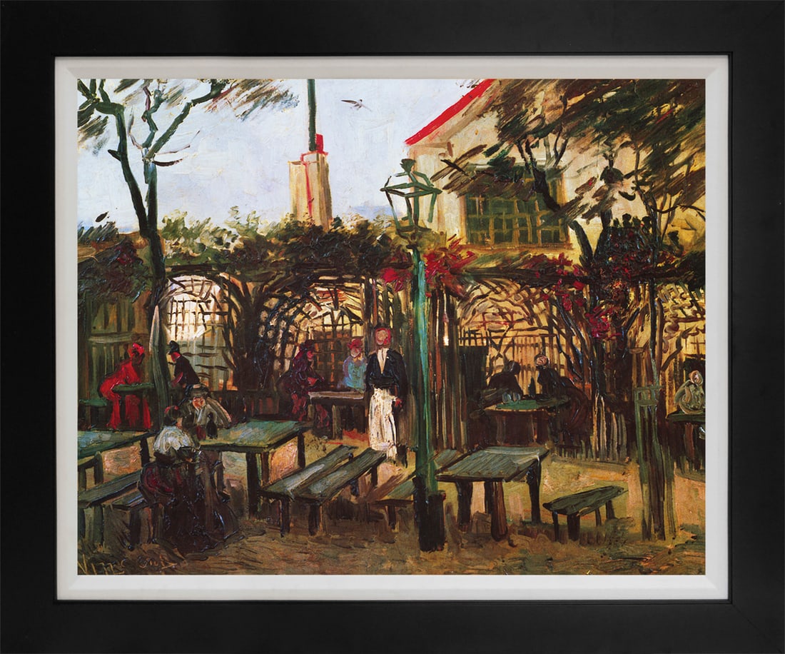 Vincent Van Gogh (Netherlands 1853-1890) Terrace of the Cafe After Van Gogh. Hand Embellished: Vincent Van Gogh (Netherlands 1853-1890) Terrace of the Cafe After Van Gogh. Hand Embellished Painting Canvas Limited Edition after Van Gogh. The signature is in the plate. Approx size is 26x30 inches