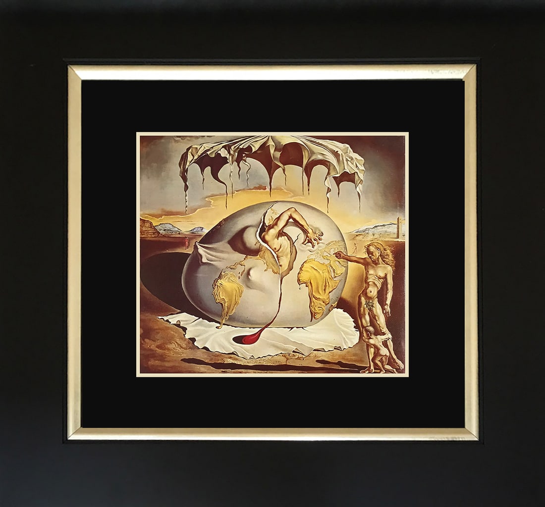 Salvador Dali (Spanish 1904-1989) Geopolitcal Child Lithograph from 1975: Salvador Dali (Spanish 1904-1989) lithograph from 1975. Approx 24x20 inches. Includes certificate. Custom framed. Art Artwork Artist.