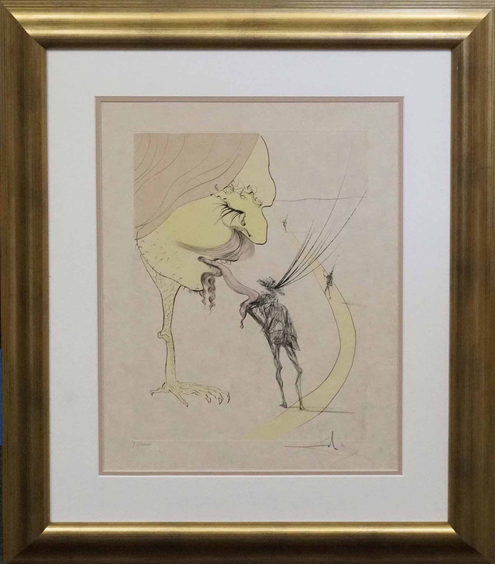 Salvador Dali (Spanish 1904-1989) Limited Edition Original Etching, Picasso: Un Billet Pour la (1 of 1)