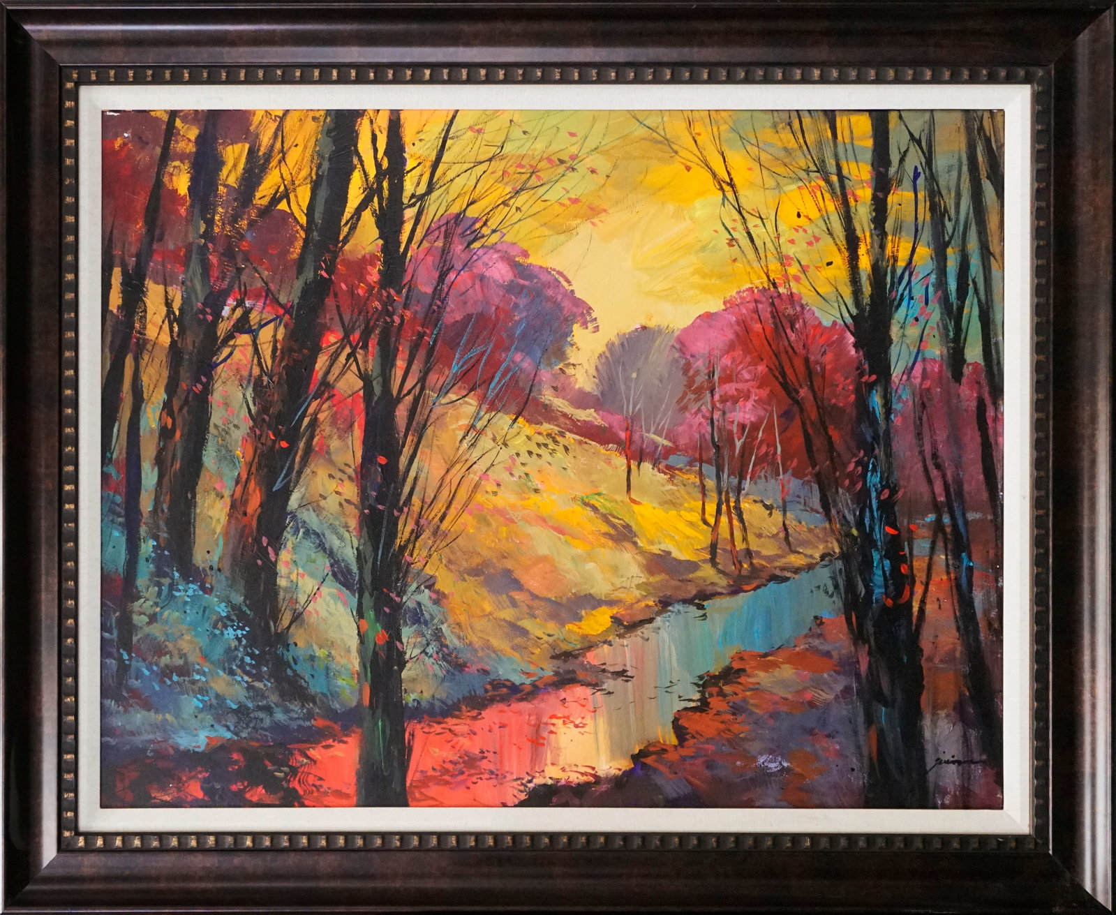 Michael Schofield (American 1947) Original Painting on canvas by Michael Schofield Landscape: Michael Schofield (American 1947) Original Painting on canvas by Michael Schofield (American 1947) One of a kind original Hand signed by the artist approx 30 x 40 inches image size Custom framed and i