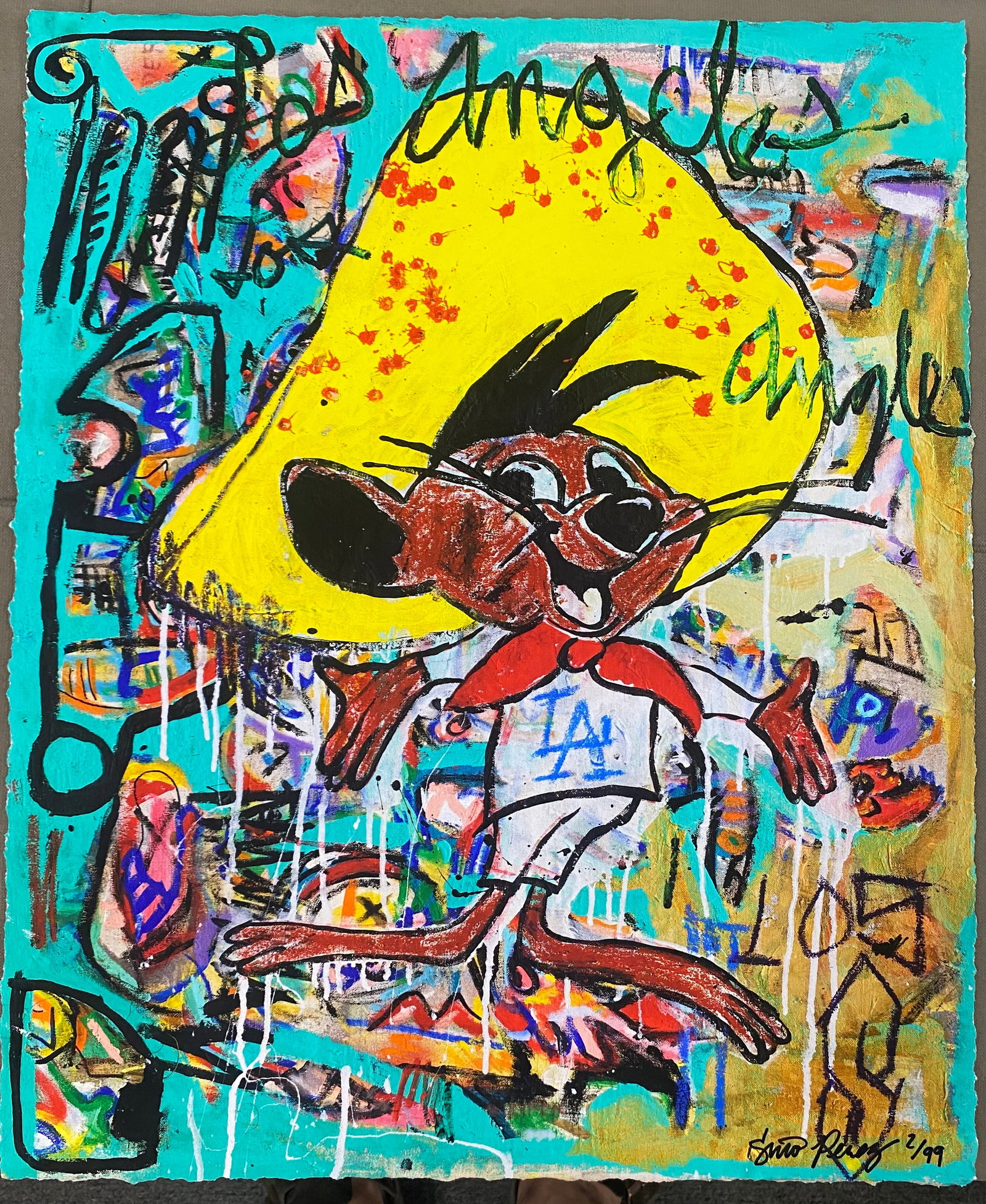 Gino Perez (Mexican-American 1977) Original Painting on canvas by Speedy Gonzalez That's One Speedy: Gino Perez (Mexican-American 1977) Original Painting on canvas by Speedy Gonzalez That's One Speedy Arriba! Gino Perez. SPEEDY. Original Painting on canvas Image S