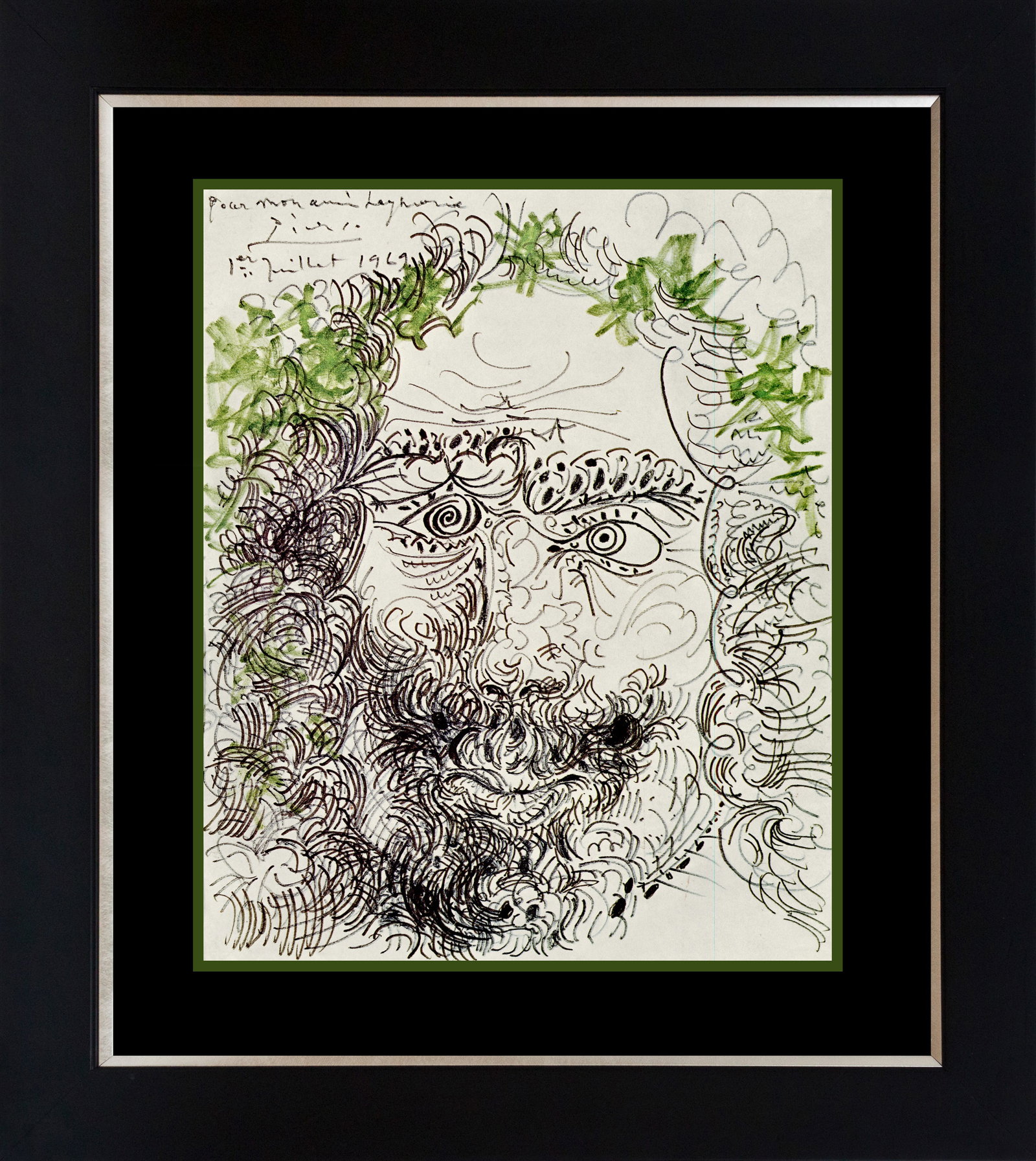 Pablo Picasso (Spanish 1881-1973) Color Plate Lithograph: Pablo Picasso (Spanish 1881-1973) Lithograph from 1969. Approx 24x20 inches. Custom framed and includes documentation. Art Artwork Artist.