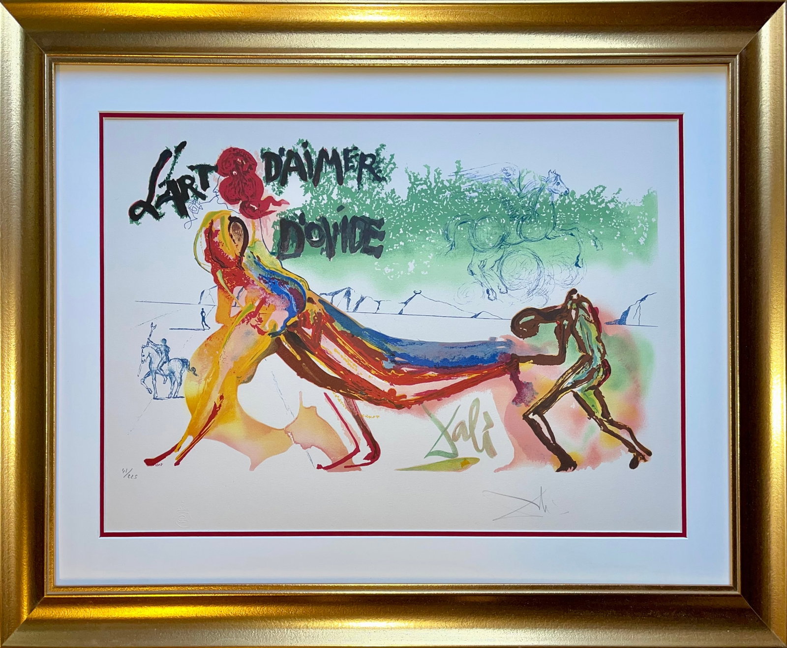 Salvador Dali (Spanish 1904-1989) Limited Edition Original Lithograph Romains, s'il est Quequ'un: Salvador Dali (Spanish 1904-1989) Limited Edition Romains, s'il est Quequ'un Parmi Vous a qui l'Amor soir Inconnu, Qu'il lise Mes Vers - from The Art of Loving Ovide. 1979. Lithograph in colors. Signe