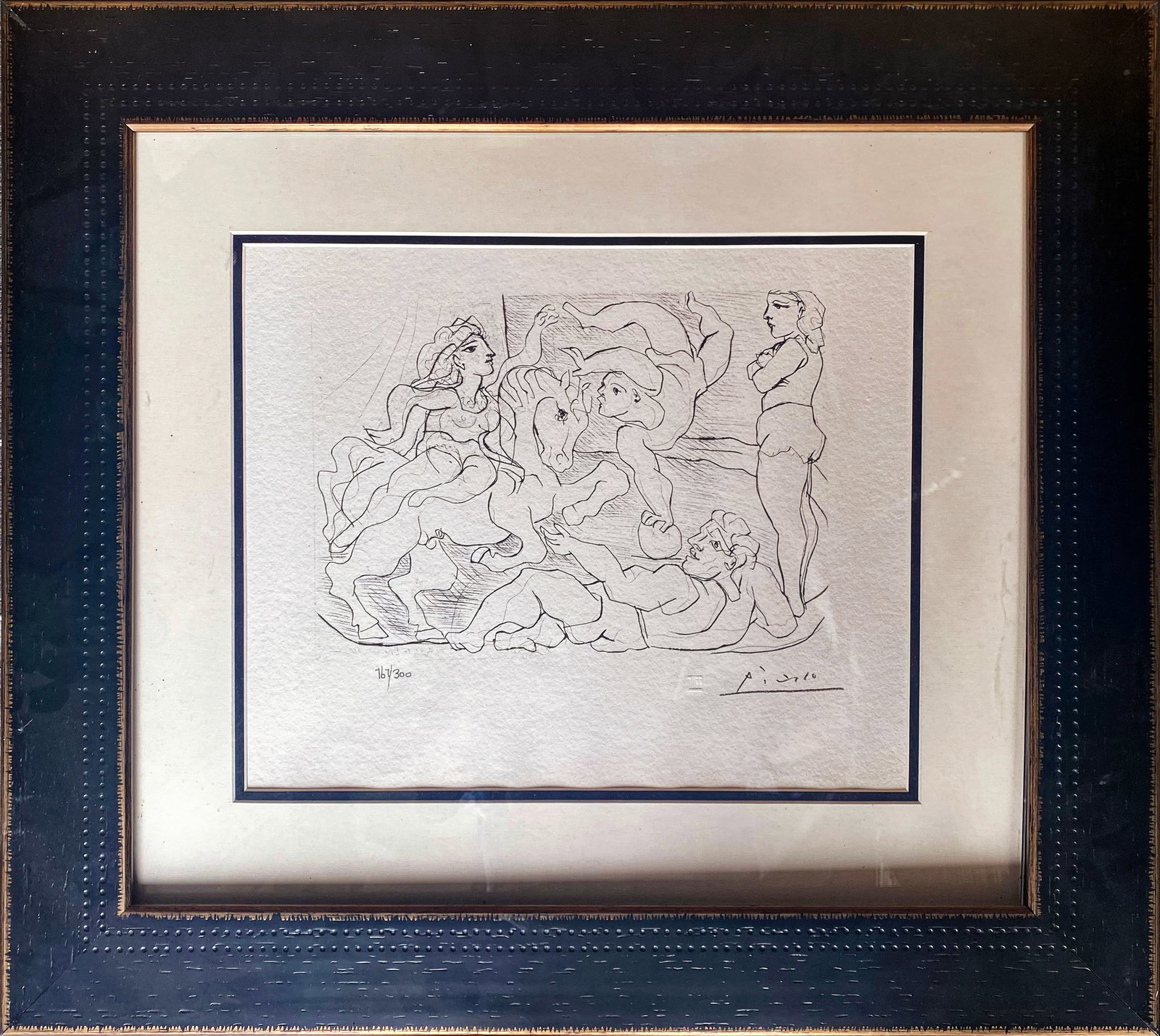 Pablo Picasso (Spanish 1881-1973) Lithograph with Museum stamp from 1956: Pablo Picasso (Spanish 1881-1973) Lithograph from 1990-1992 Suite Vollard. Authorized by the Picasso Family. Each piece is numbered from an edition of 300, and includes the museum stamp on the back wi