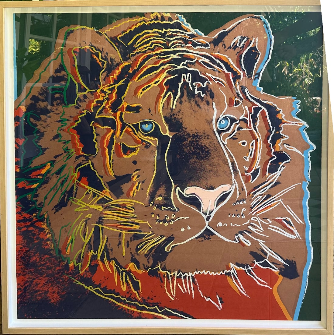 Andy Warhol (American 1928-1987) Andy Warhol Siberian Tiger. Serigraph Screenprint 1983.: Andy Warhol (American 1928-1987) Andy Warhol Siberian Tiger. Serigraph Screenprint and Colophon. 1983. 38x38 inches approx. Includes Certificate of Authenticity. This working trial proof was made outs