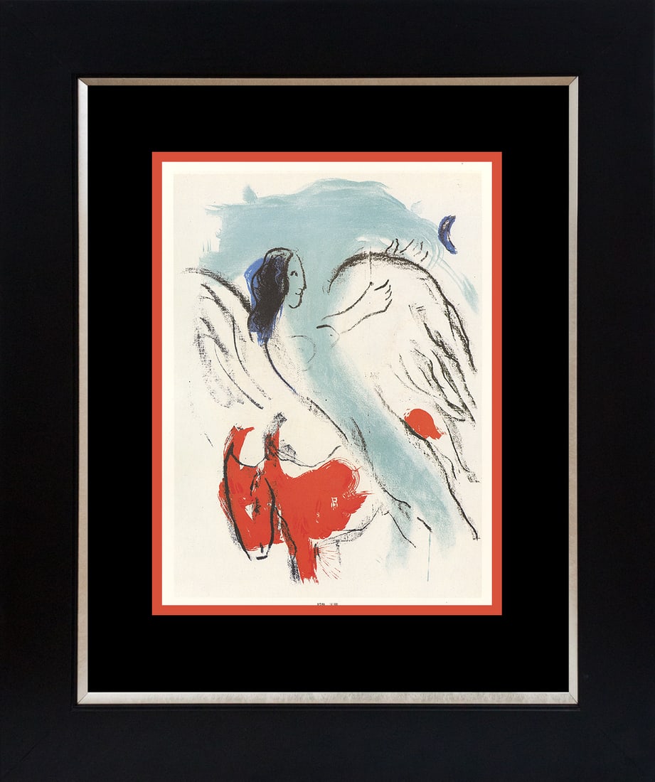 Marc Chagall (Russian-French 1887-1985) Marc Chagall Lithograph Chagall from 1965: Marc Chagall (Russian-French 1887-1985) Marc Chagall Lithograph from 1965. Custom framed Approx 24x20 inches. Includes certificate. Art Artwork Artist.