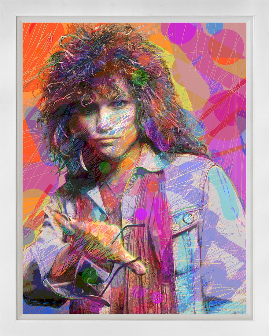 David Lloyd Glover (American 1949) Jon Bon Jovi Mixed Media Original Painting on canvas by David: Jon Bon Jovi Mixed Media Original Painting on canvas David Lloyd Glover One of a kind. Hand signed by the artist. On canvas. Approx image size 24 x18 inches. Custom framed and includes certificate. Th