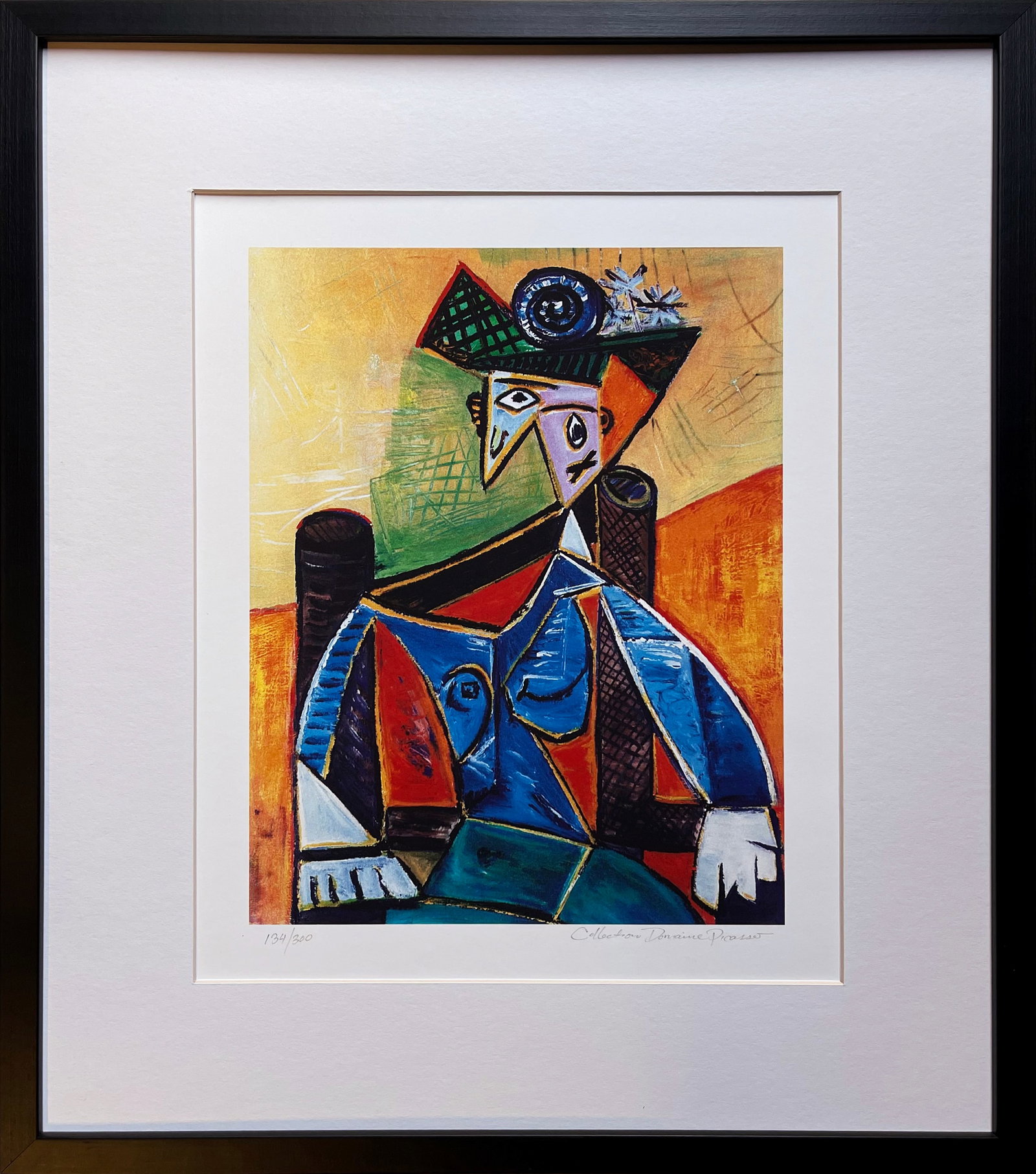 Pablo Picasso (Spanish 1881-1973) Collection Domaine Picasso Limited Edition Lithograph on paper: Pablo Picasso (Spanish 1881-1973) Limited edition Lithograph Custom framed. Estate signed. From the Collection Domaine Picasso. Includes certificate of authenticity. Approx size 22 x 16 inches size Ar