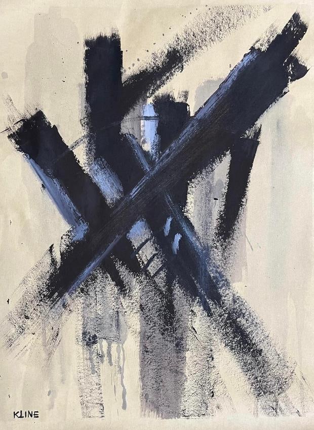 Franz Kline (American 1910-1962) Gouache painting on paper: Franz Kline (American 1910-1962)Gouache on paper Measurements: 50 x 40 cm. Date: 1955-1960 Signed: Lower left side KLINE Provenance: Private collection Art Artwork Artist.