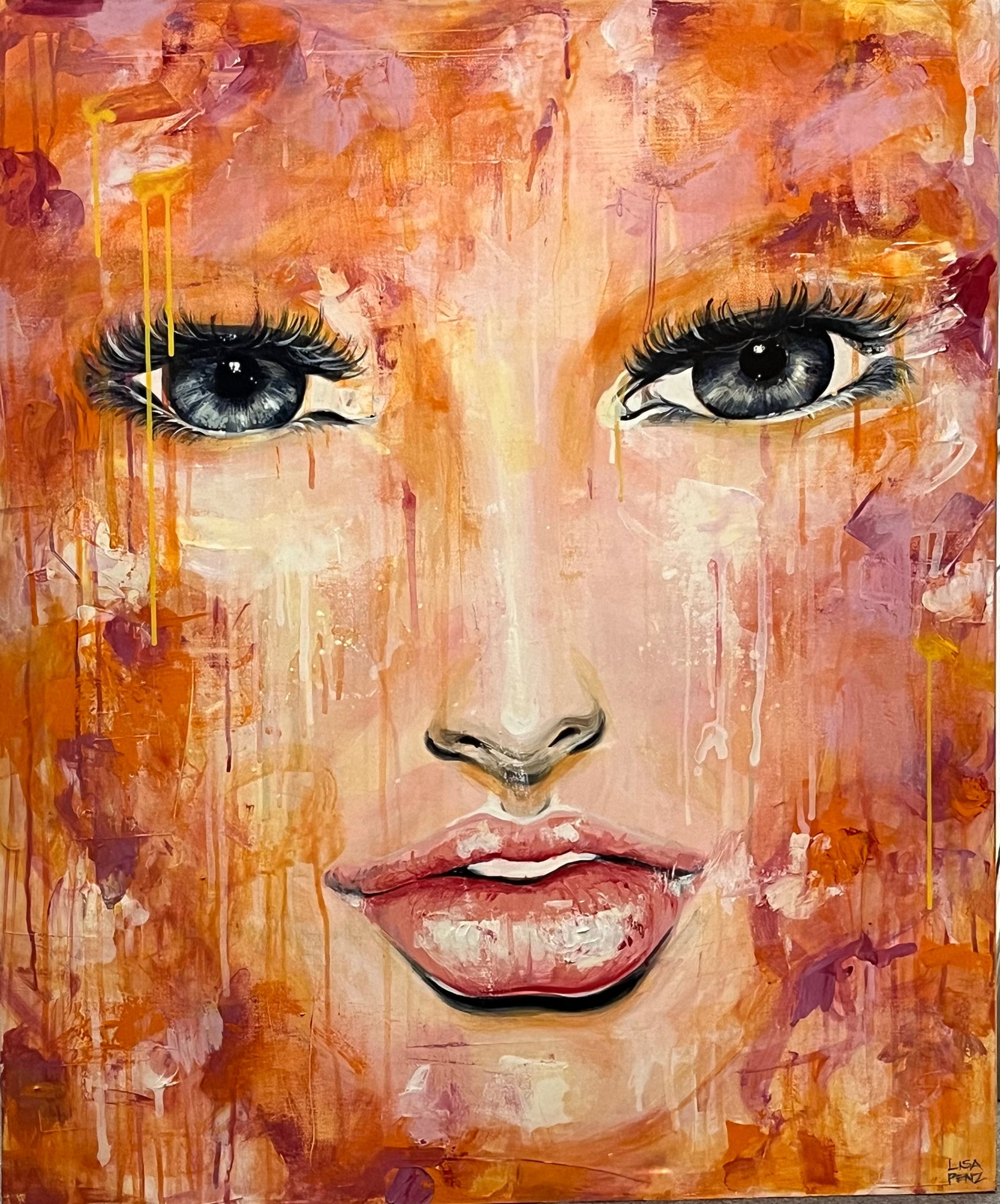 Lisa Penz. Original Acrylic on Canvas. 36 x 30 inches.: Lisa Penz. Beautifully Done Original Acrylic Painting on Canvas. 36 x 30 inches. Unframed. step Art Artwork Artist.