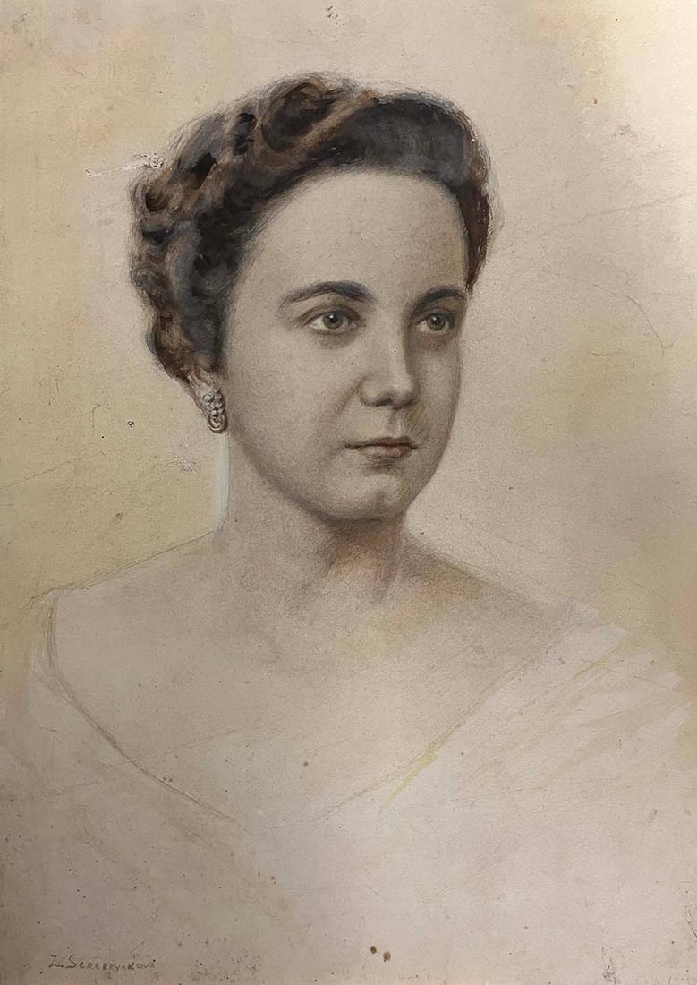 Zenaida Serebriakova Original Pastel on board: Artist: Zenaida Serebriakova Title: Portrait Lady Technique: Pastel on board Measurements: 62 x 47 cmProvenance: Private Collection Art Artwork Artist.