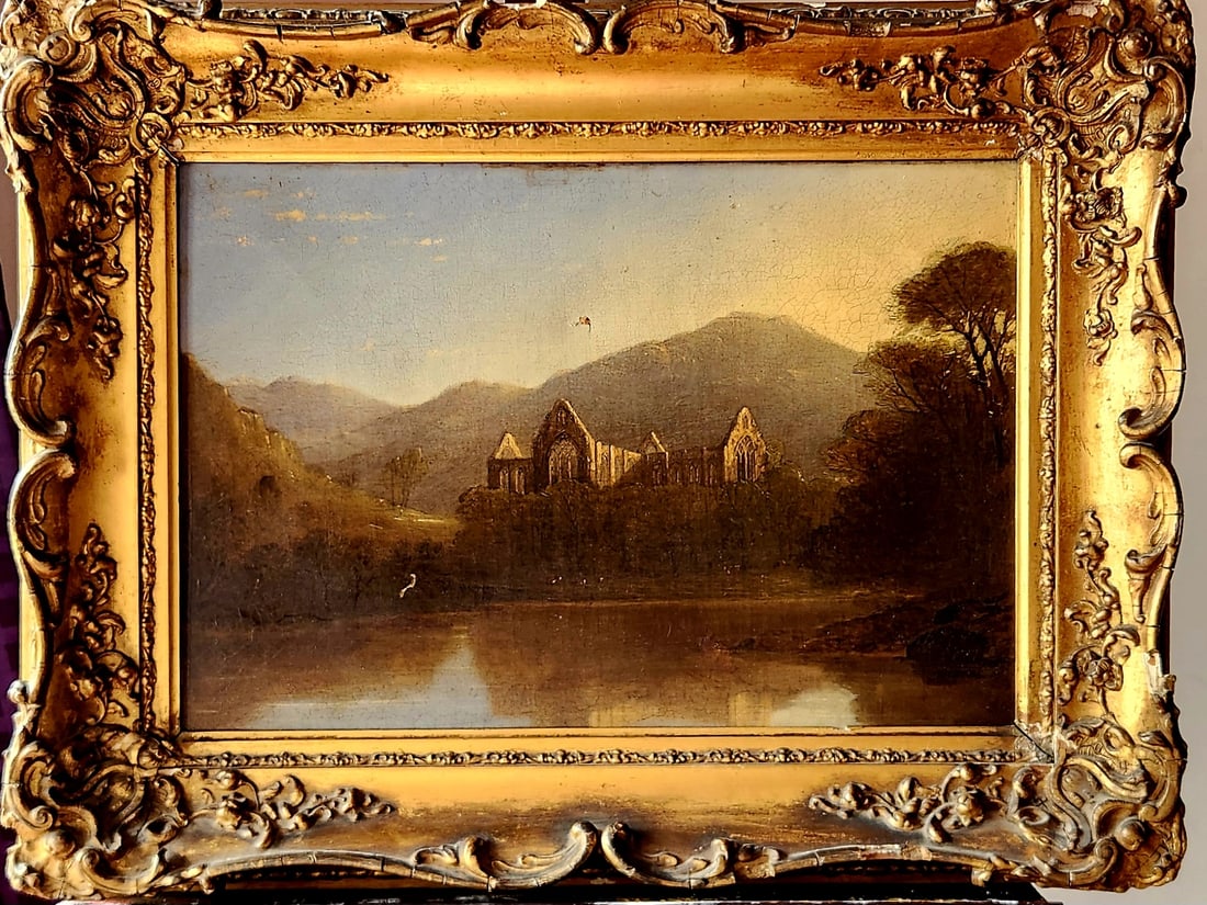 Oil Painting Tintern Abbey by James Poole: Oil Painting Tintern Abbey by James Poole