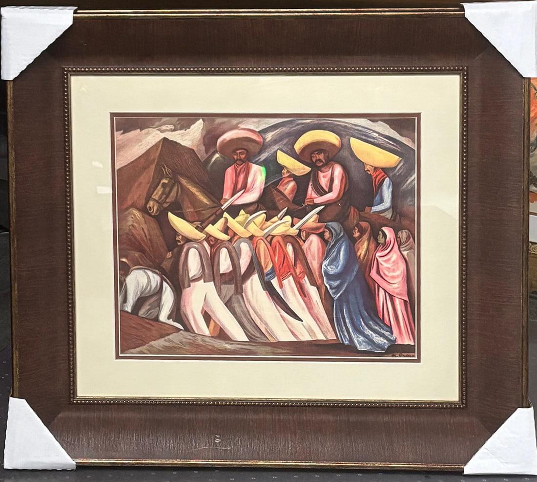 Jose Clemente Orozco "Zapatistas" Vintage Original Lithograph 1940's Beautiful vibrant colors: Jose Clemente Orozco "Zapatistas" Vintage Original Lithograph 1940's Beautiful vibrant colors 27x24 inches