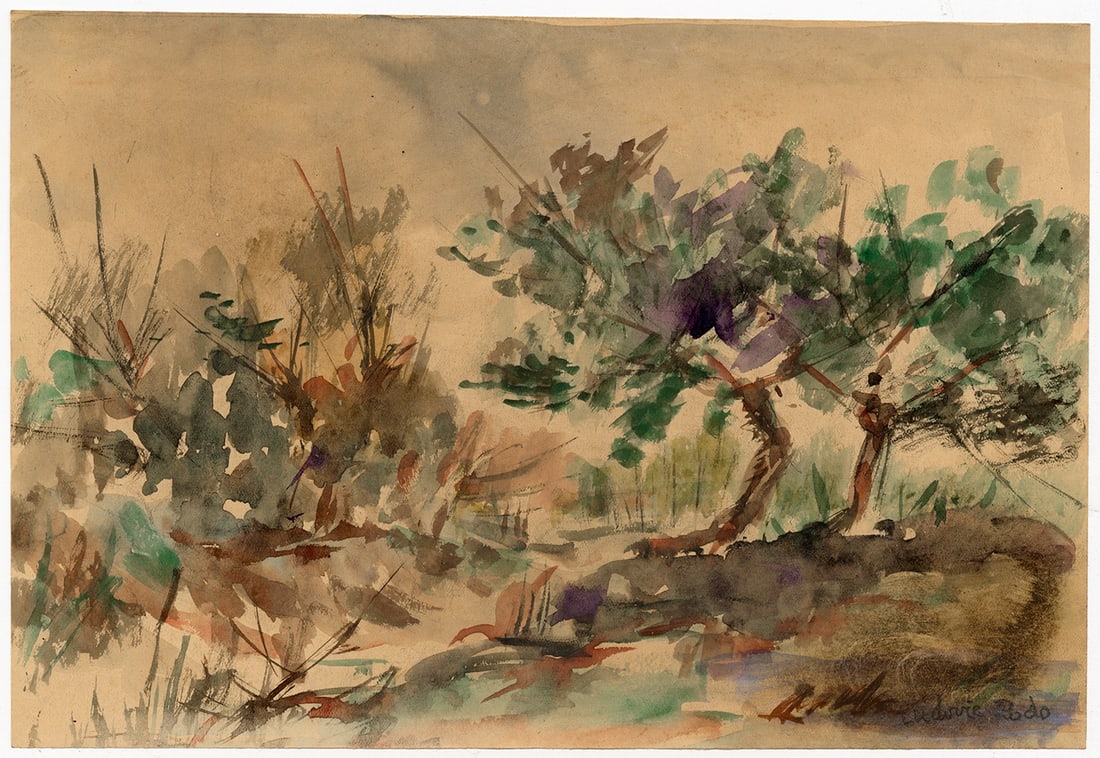 Ludovic Pisarro Original Watercolor Painting Hand signed: Artist: Ludovic Rodo PisarroTechnique: Watercolor on paperMeasurements: 10 x 7 inchesSigned: lower right edgeProvenance: Private Collection Art Artwork Artist.