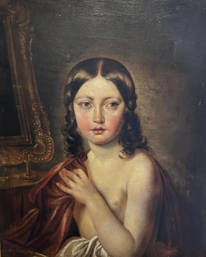 Jean Baptiste Greuze (1725-1805) Paris oil painting on canvas: Jean Baptiste Greuze (1725-1805 Paris) oil painting on canvas. Measurements 70x56 cm Provenance Private Collection. Art Artwork Artist.