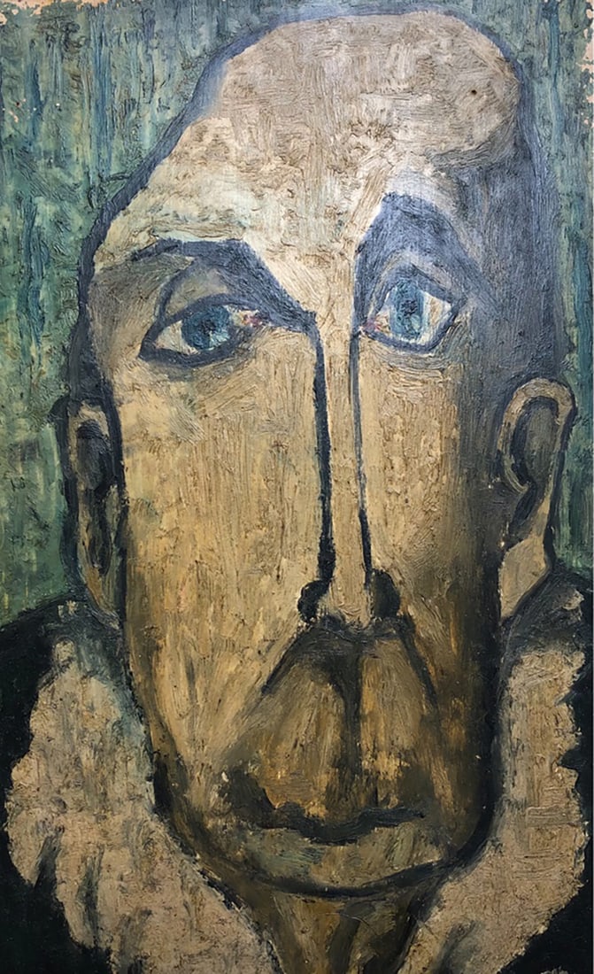 Akbar Padamsse Oil painting on board on wood: Akbar Padamsse Oil painting on board on wood 47x30 cm Hand signed Art Artwork Artist.