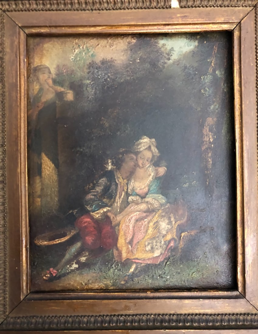 Original oil on wood attributed to Nick Lancet (1690-1743): Original oil on wood attributed to Nick Lancet. 17x13 cm Nicolas Lancret Paris. 1690-1743 was a French painter, born and deceased in the city of Paris. A student from Dulin, Claude Gillot and later