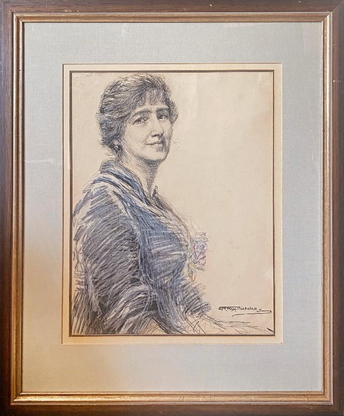 Original Pastel Hilda Rix Nicholas: Hilda Rix Nicholas Original Pastel. Approx 18x14 inches-- image size framed and hand signed. Art Artwork Artist.
