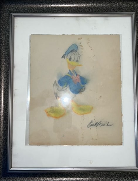 Donald Duck hand colored original drawing The Walt Disney Co.: Donald Duck hand colored original drawing. The Walt Disney Co. Art Artwork Artist.