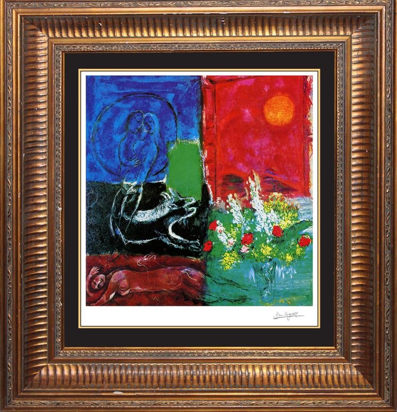 Marc Chagall (Russian-French 1887-1985) Marc Chagall The Sun of Poros Marc Chagall Lithograph: Marc Chagall (Russian-French 1887-1985) The Sun of Poros Marc Chagall Lithograph. Limited Edition Lithograph. Approx. 16 x 26 inches. Includes certificate of authenticity. Art Artwork Artist.