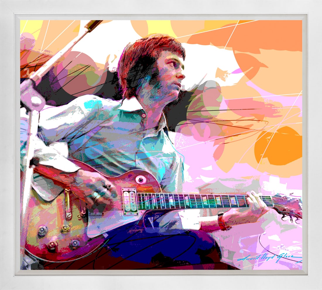 David Lloyd Glover (American 1949) Clapton Bluesbreakers Original Mixed Media Painting on canvas: Clapton Bluesbreakers Original Mixed Media Painting on canvas David Lloyd Glover On canvas. Approx image size 24 x18 inches. Custom framed and includes certificate. This work was purchased directly fr