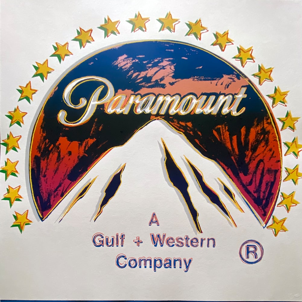 Andy Warhol (American 1928-1987) Screenprint Paramount 1985 from the Ads Suite Serigraph: Andy Warhol (American 1928-1987) Andy Warhol Serigraph. Screenprint and Colophon. 1985. Approx 38 x 38 inches. This proof was made outside the regular edition during the process of image development a