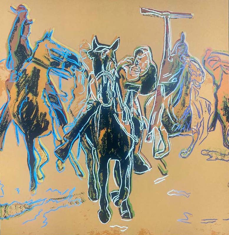 Andy Warhol (American 1928-1987) Indian War Party 1986 Silkscreen 36 x 36 inches Serigraph: Andy Warhol (American 1928-1987) Andy Warhol Serigraph Indian War Party 1986. 36 x 36 inches Approx. This is an unsigned working trial proof made outside the regular edition during the process of imag