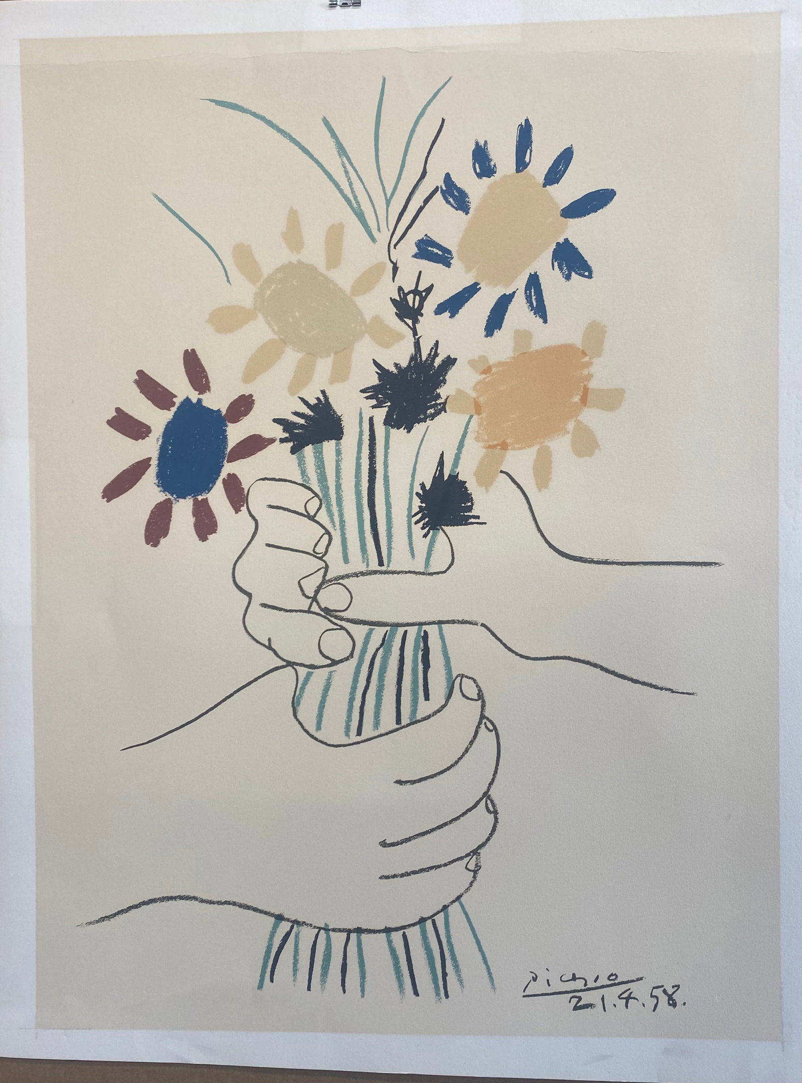 Pablo Picasso (Spanish 1881-1973) Lithograph Bouquet of Peace 1960 (1 of 1)