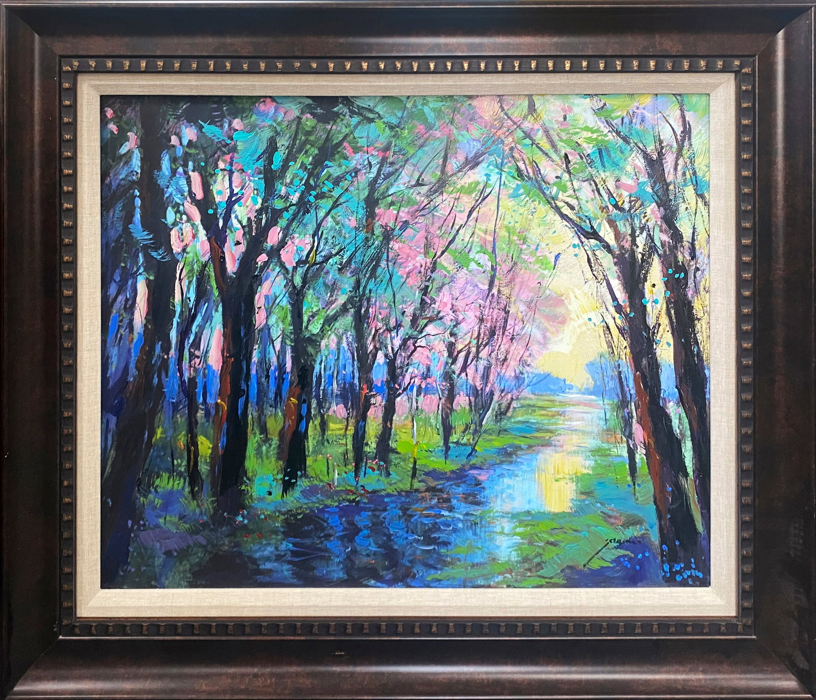 Michael Schofield (American 1947) Landscape Mixed Media Original Painting on canvas: Michael Schofield (American 1947) Landscape Original Mixed Media Painting on canvas 24x30 inches approx. Hand signed by the artist. Includes certificate of authenticity. This work was purchased direct